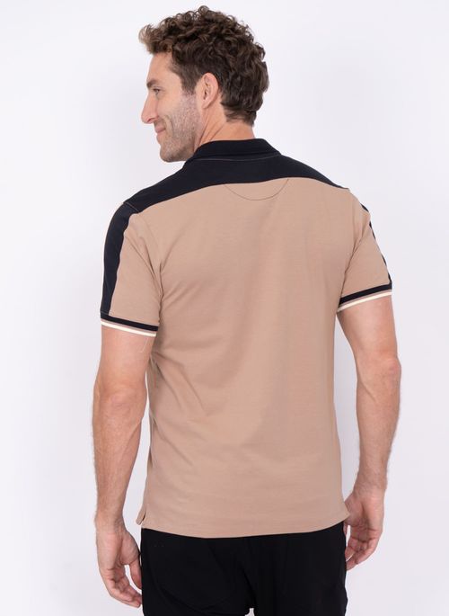 Camisa Polo Aleatory Woods Bege