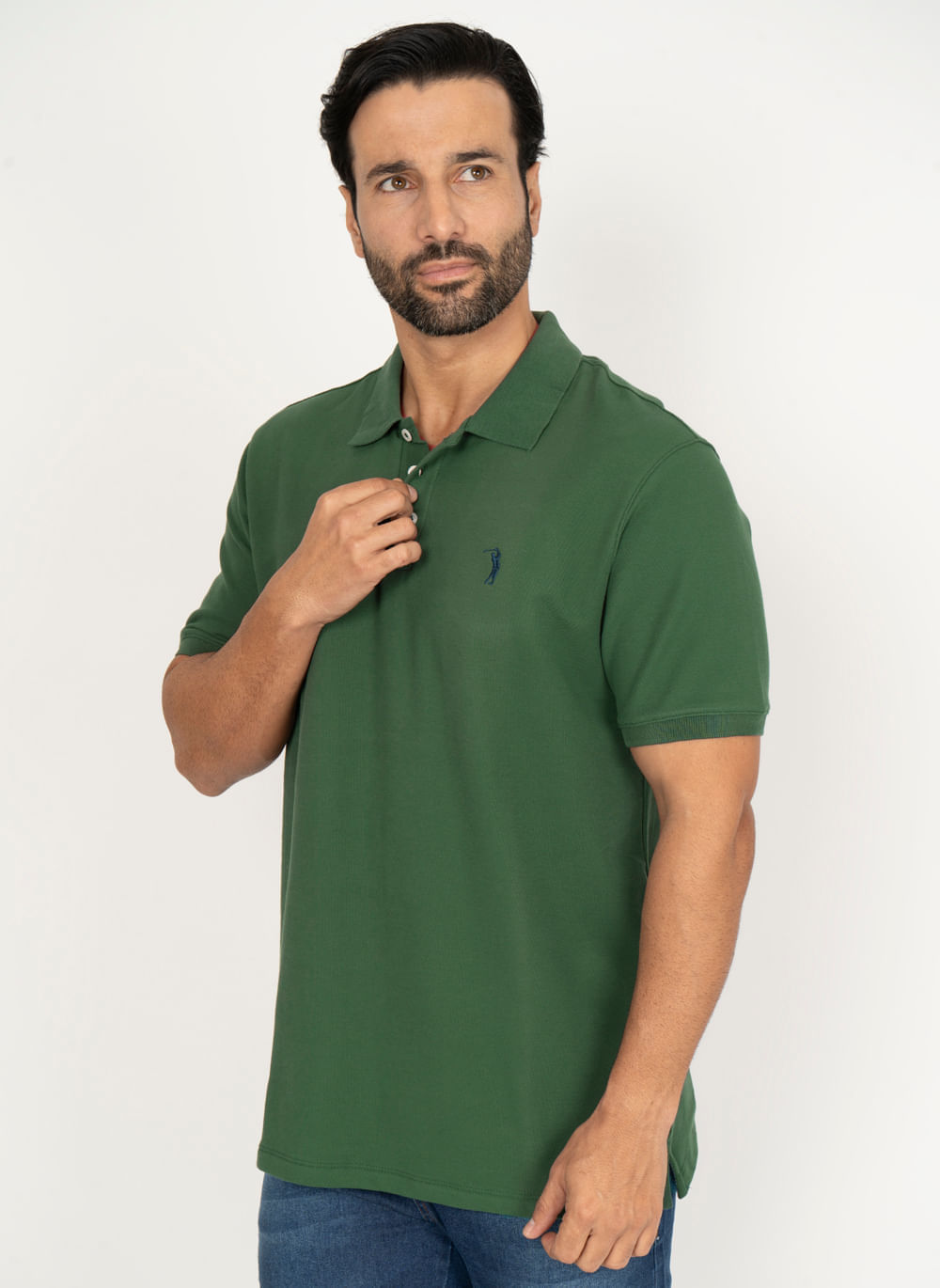Camisa-Polo-Aleatory-Piquet-Light-Esmeralda-Verde-Escuro-P