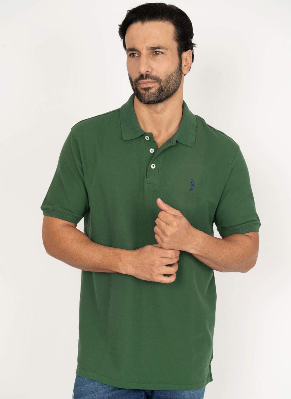 Camisa-Polo-Aleatory-Piquet-Light-Esmeralda-Verde-Escuro-P