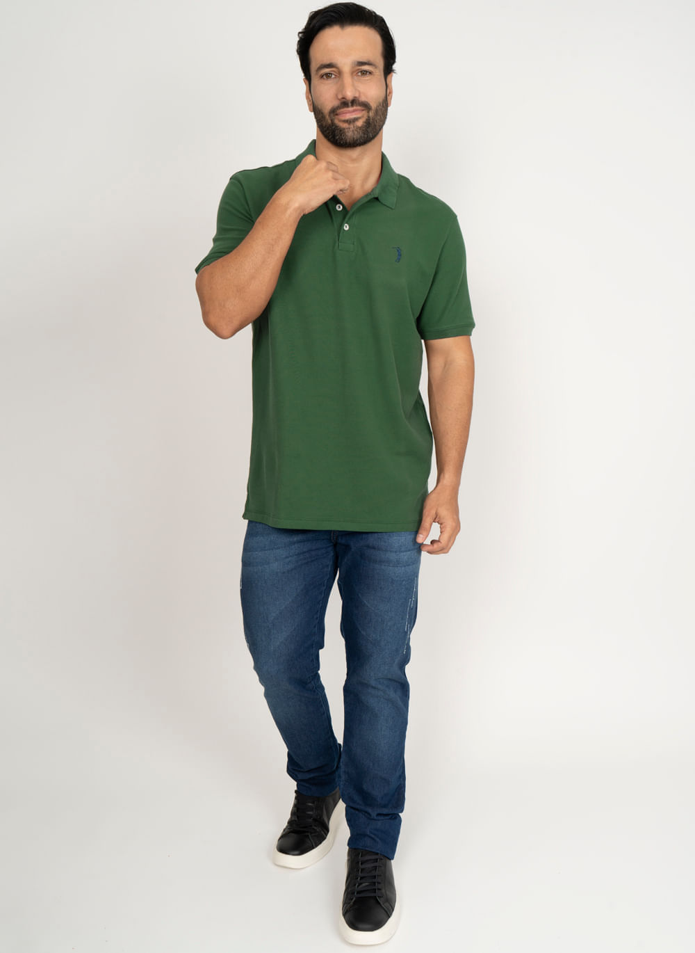 Camisa-Polo-Aleatory-Piquet-Light-Esmeralda-Verde-Escuro-P
