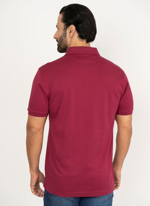 Camisa Polo Aleatory Lisa Algodão Pima Bordô