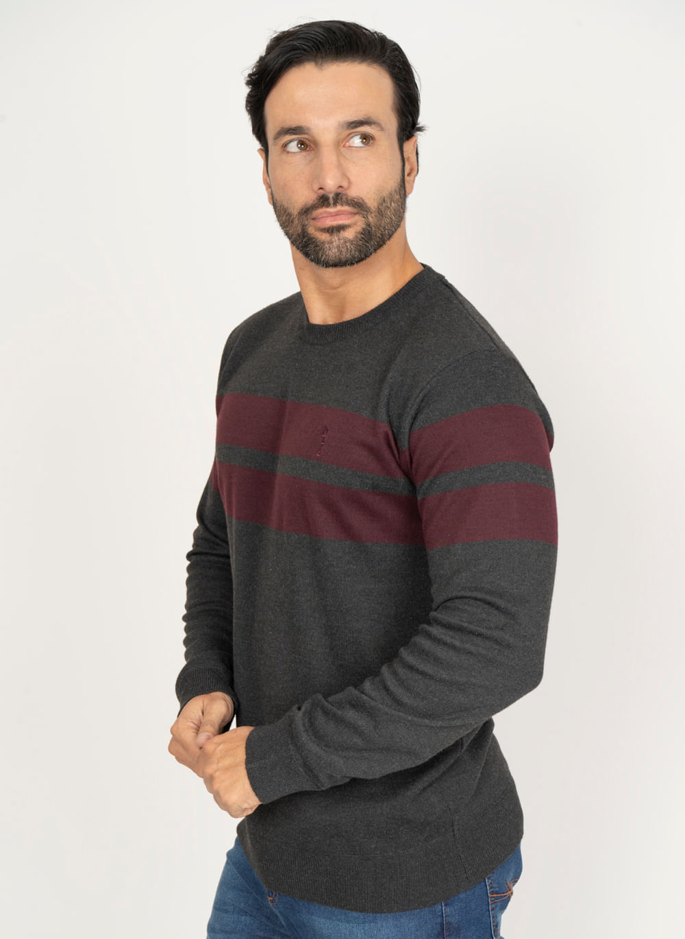 Sueter-Aleatory-Listrado-Resilient-Chumbo-Cinza-P