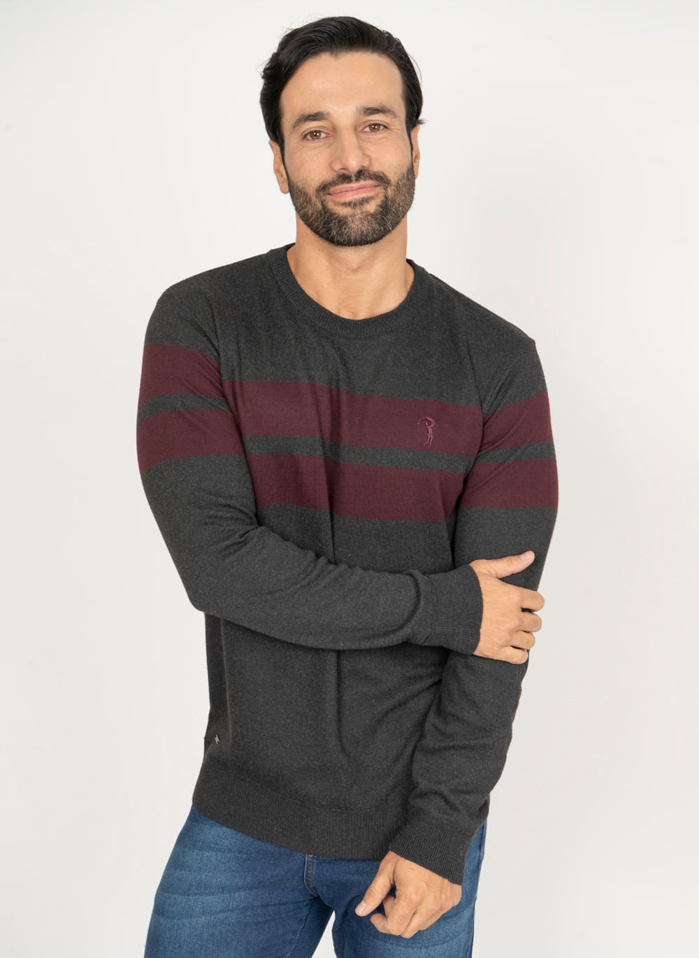 Sueter-Aleatory-Listrado-Resilient-Chumbo-Cinza-P