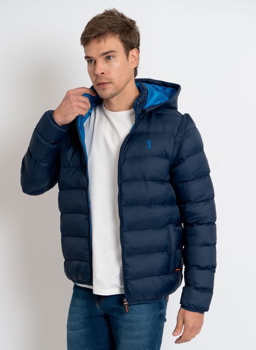 Jaqueta Aleatory Puffer Capuz Removível Marinho