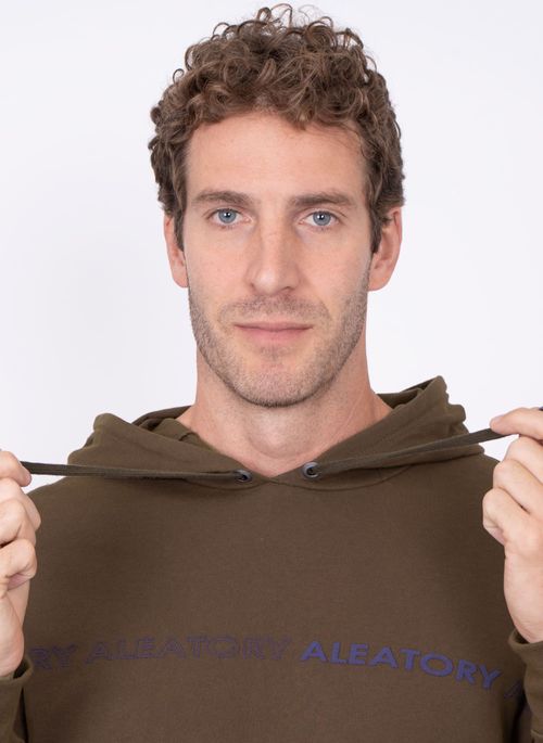 Camiseta Aleatory Manga Longa com Capuz Milan Marrom