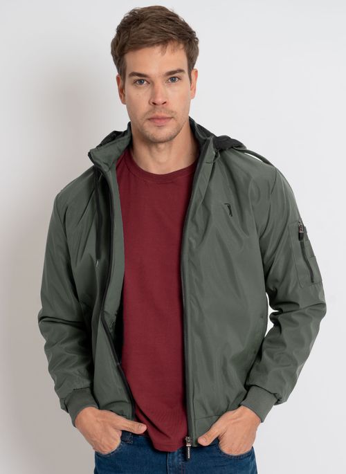 Jaqueta Aleatory Style Capuz Removível Verde