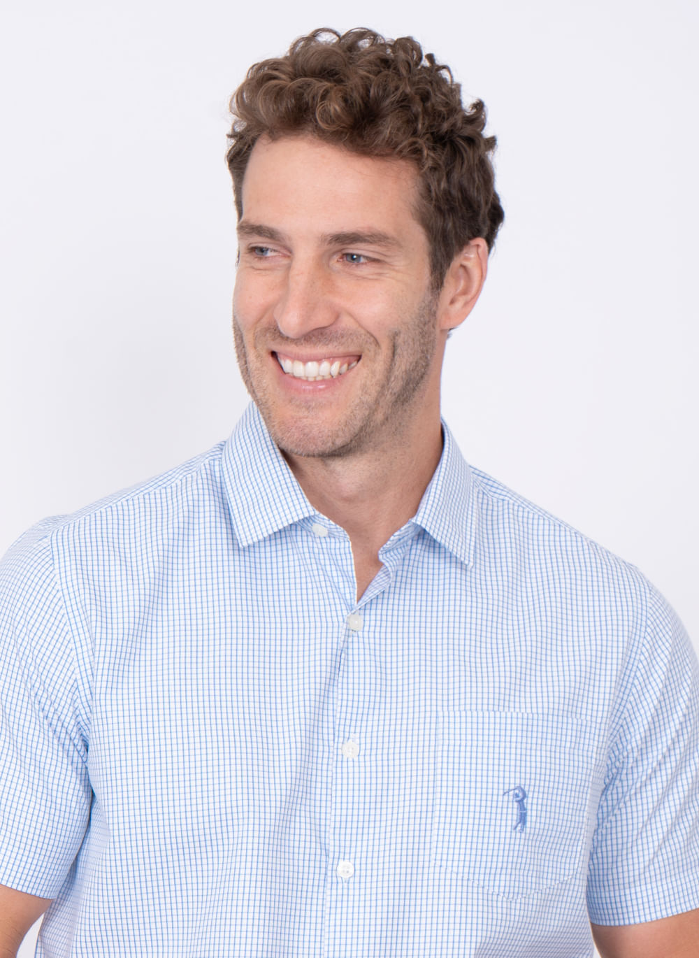 Camisa-Aleatory-Xadrez-Manga-Curta-Swiss-Azul-P