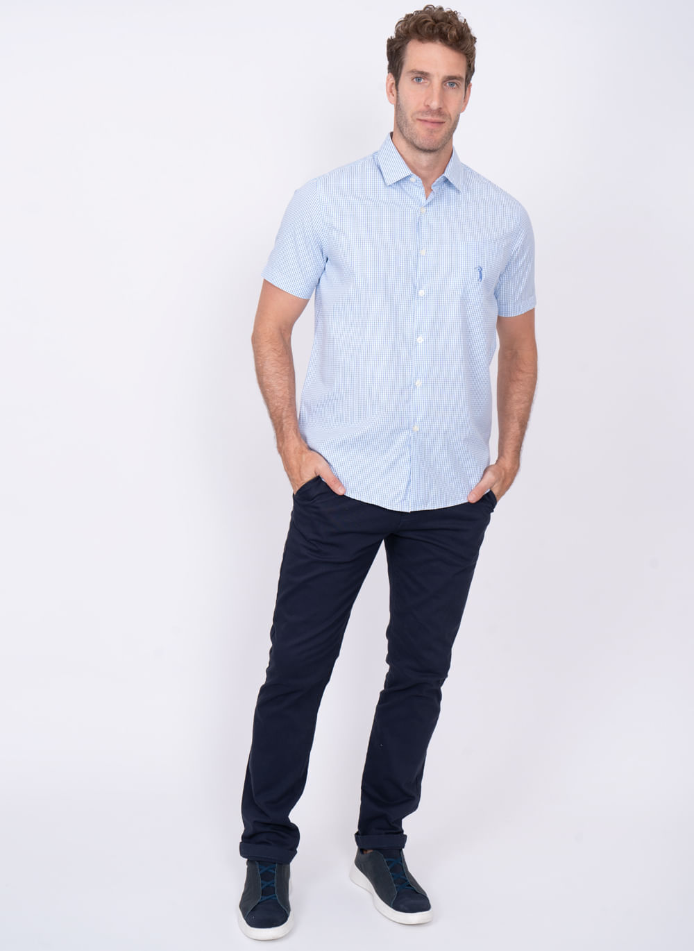 Camisa-Aleatory-Xadrez-Manga-Curta-Swiss-Azul-P