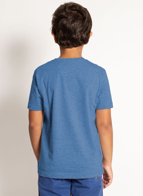 Camiseta Aleatory Infantil Básica New Azul Mescla