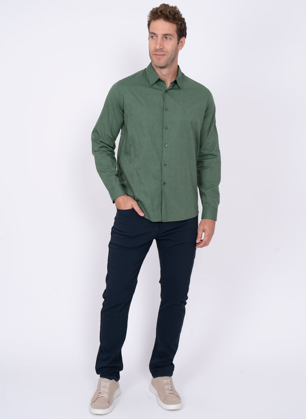 Camisa-Aleatory-Fil-a-Fil-Manga-Longa-Esmeralda-Verde-Escuro-P