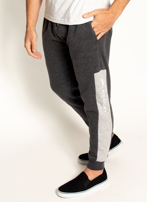 Calça Moletom Aleatory Line Mescla Chumbo