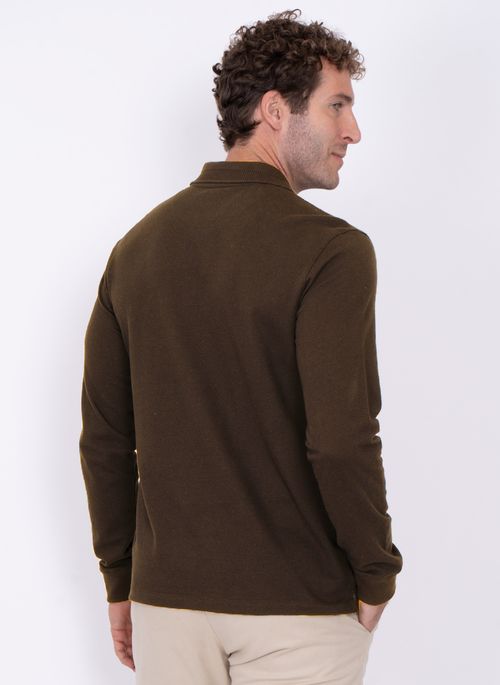 Camisa Polo Aleatory Manga Longa Dubai Marrom