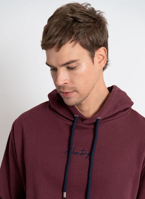 Blusão Moletom Aleatory Canguru Comfy Vinho