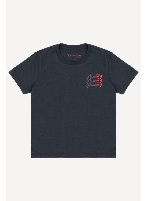 Camiseta Infantil Estampada Aleatory Gradient Marinho