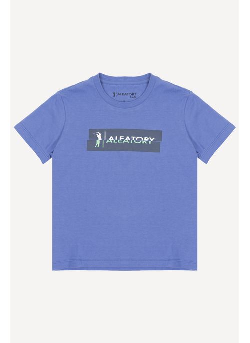 Camiseta Infantil Estampada Aleatory Strap Azul Royal