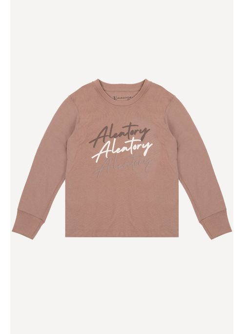 Camiseta Infantil Aleatory Manga Longa Triad Bege