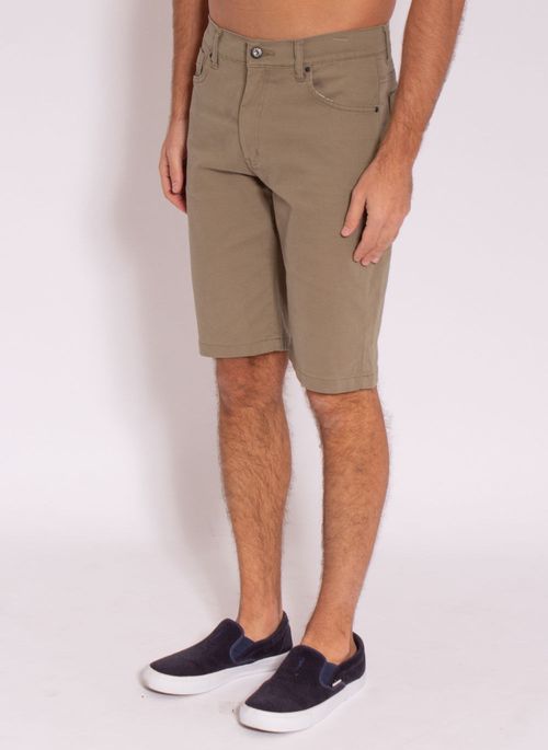 Bermuda Sarja Aleatory Plane Khaki Escuro
