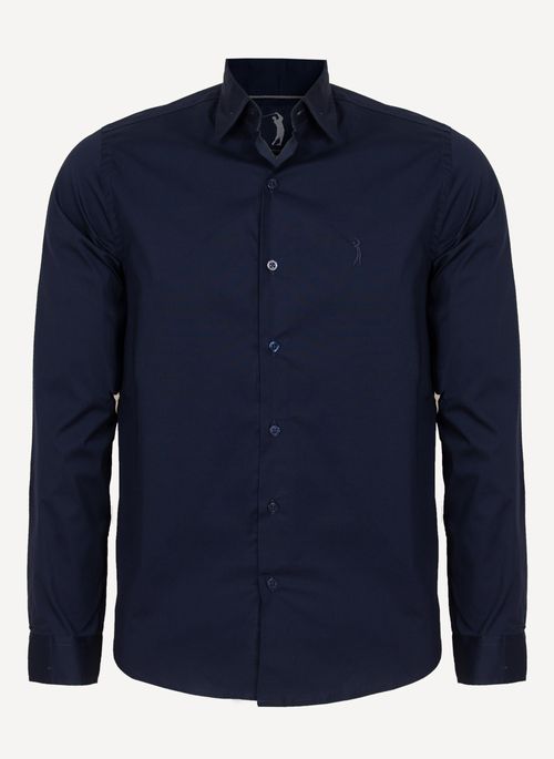 Camisa Aleatory Slim Fit Lisa Lycra Marinho