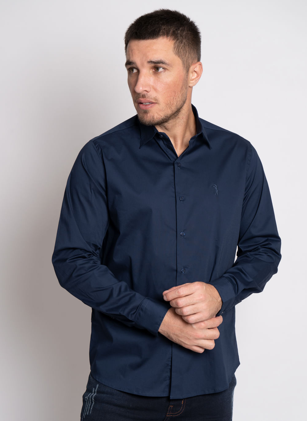 Camisa-Aleatory-Slim-Fit-Lisa-Lycra-Marinho-Azul-Marinho-P