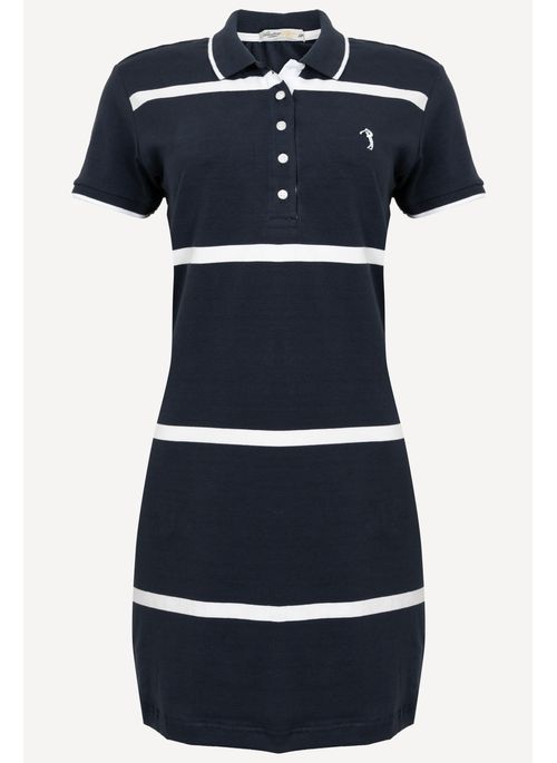 Vestido Listrado Aleatory Gorgeous Marinho