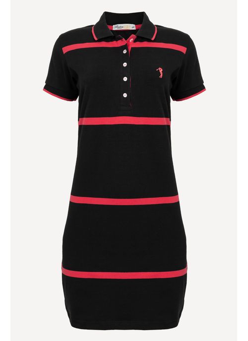 Vestido Listrado Aleatory Gorgeous Preto