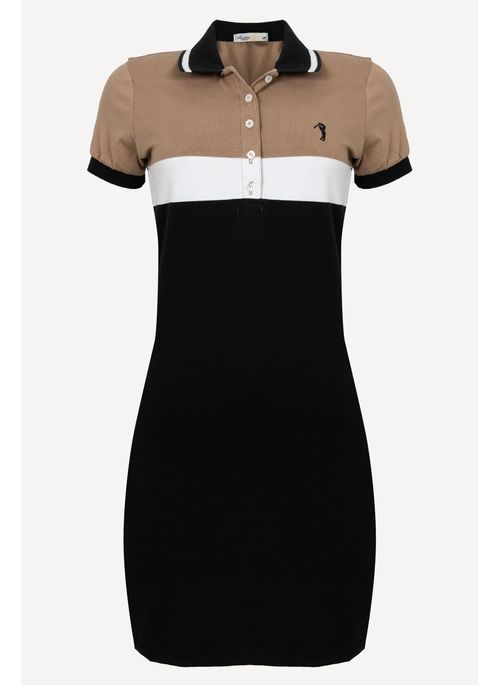 Vestido Listrado Aleatory Streak Preto