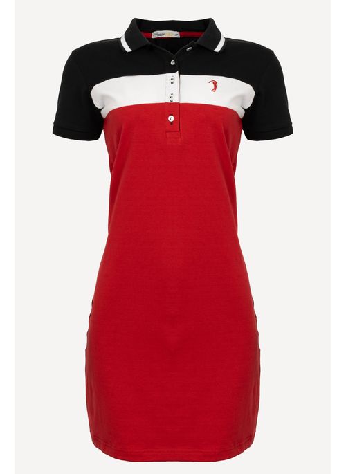 Vestido Listrado Aleatory Streak Vermelho