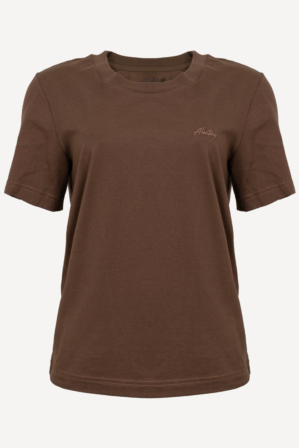 Camiseta-Feminina-Aleatory-Rubric-Marrom-Marrom-P