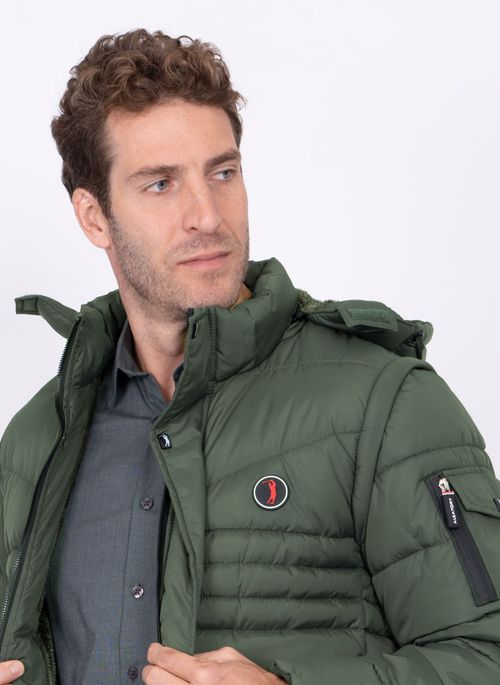 Jaqueta Bomber Aleatory Capuz Removível Verde