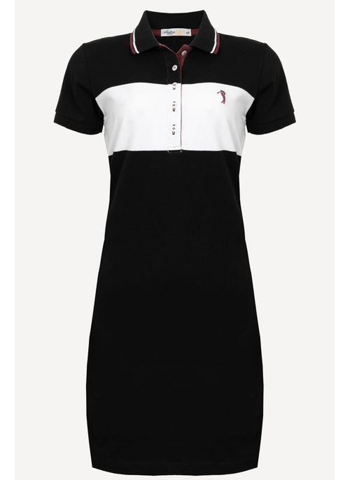Vestido Listrado Aleatory Feeling Preto