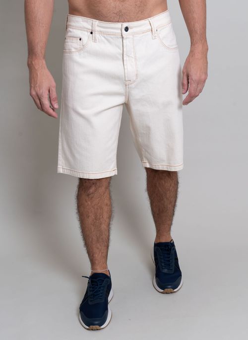 Bermuda Jeans Aleatory Signature Victory Off-White