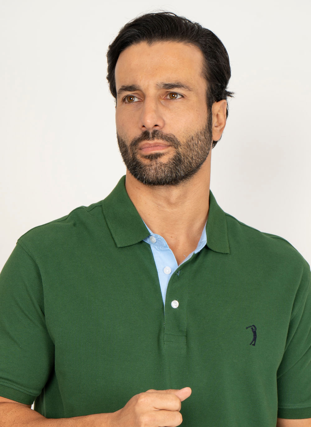 Camisa-Polo-Esmeralda-Lisa-Aleatory-Verde-Escuro-P