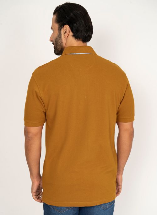 Camisa Polo Amarelo Escuro Lisa Aleatory