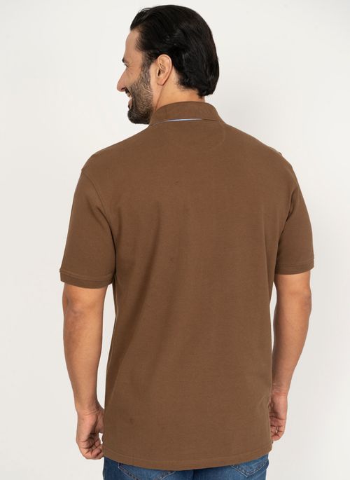 Camisa Polo Marrom Escuro Lisa Aleatory