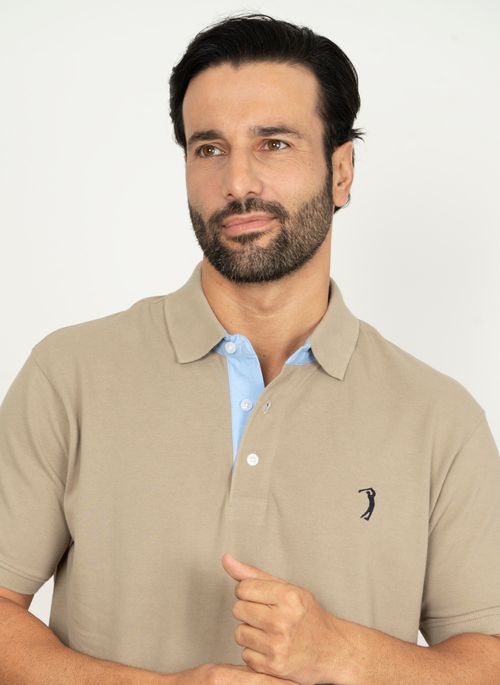 Camisa Polo Soft Khaki Lisa Aleatory