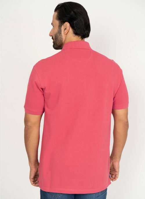 Camisa Polo Vermelho Claro Lisa Aleatory