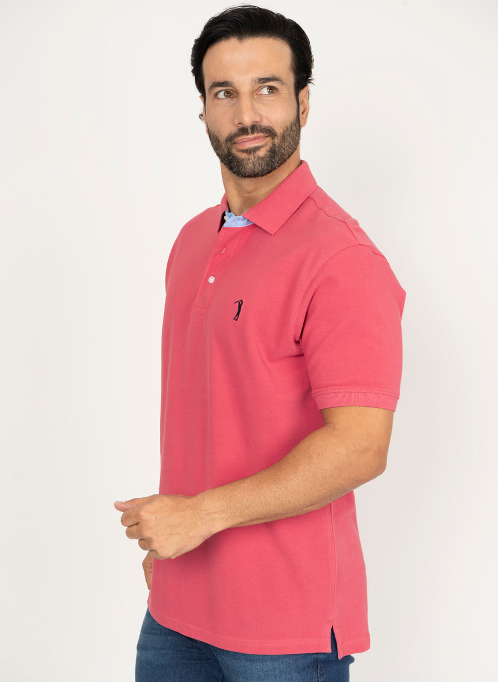 Camisa-Polo-Vermelho-Claro-Lisa-Aleatory-Vermelho-P