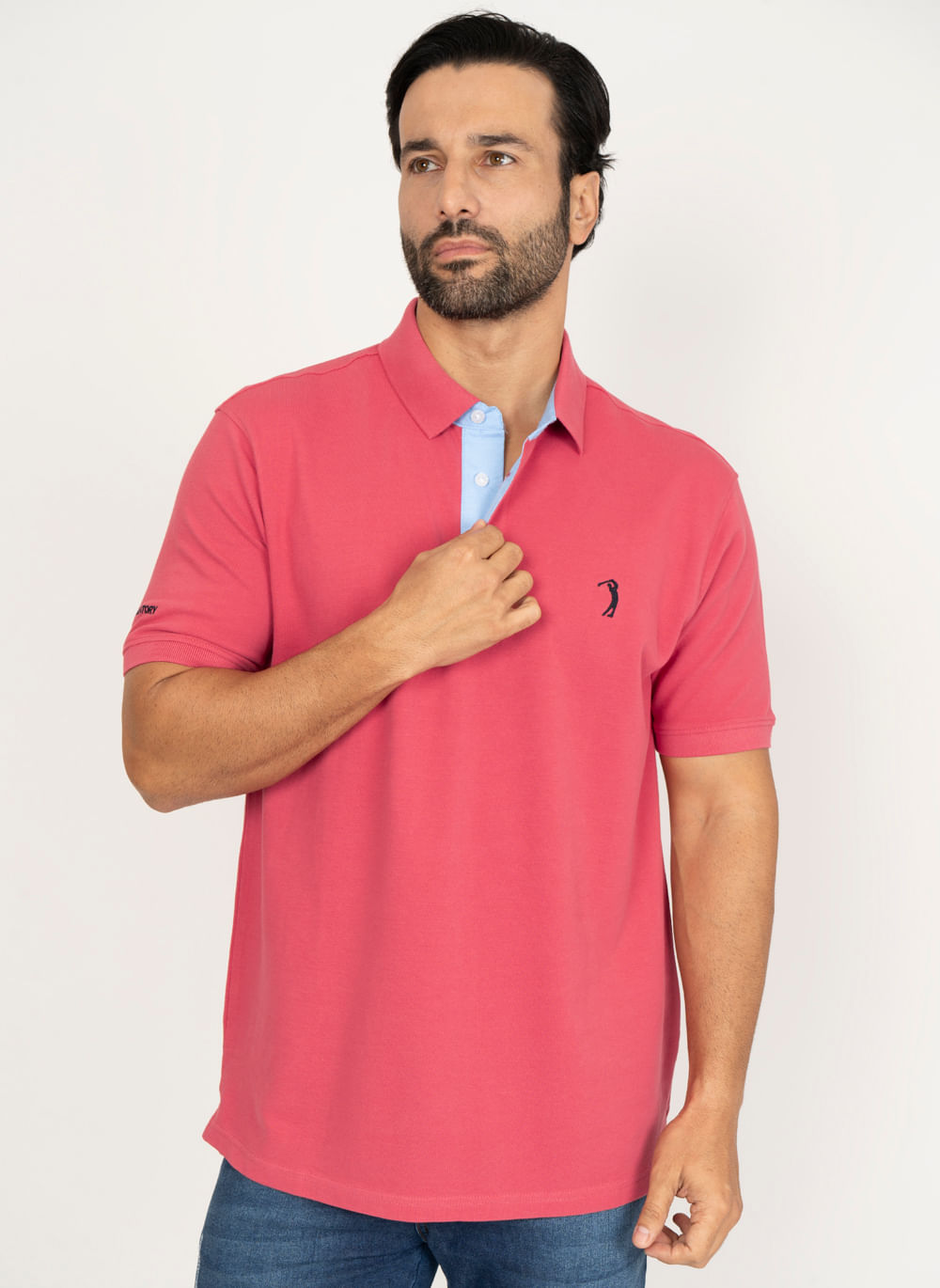 Camisa-Polo-Vermelho-Claro-Lisa-Aleatory-Vermelho-P