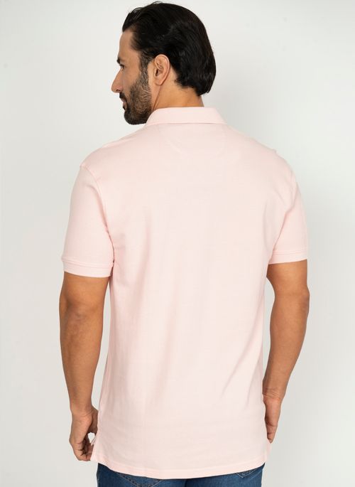 Camisa Polo Rosa Claro Lisa Aleatory