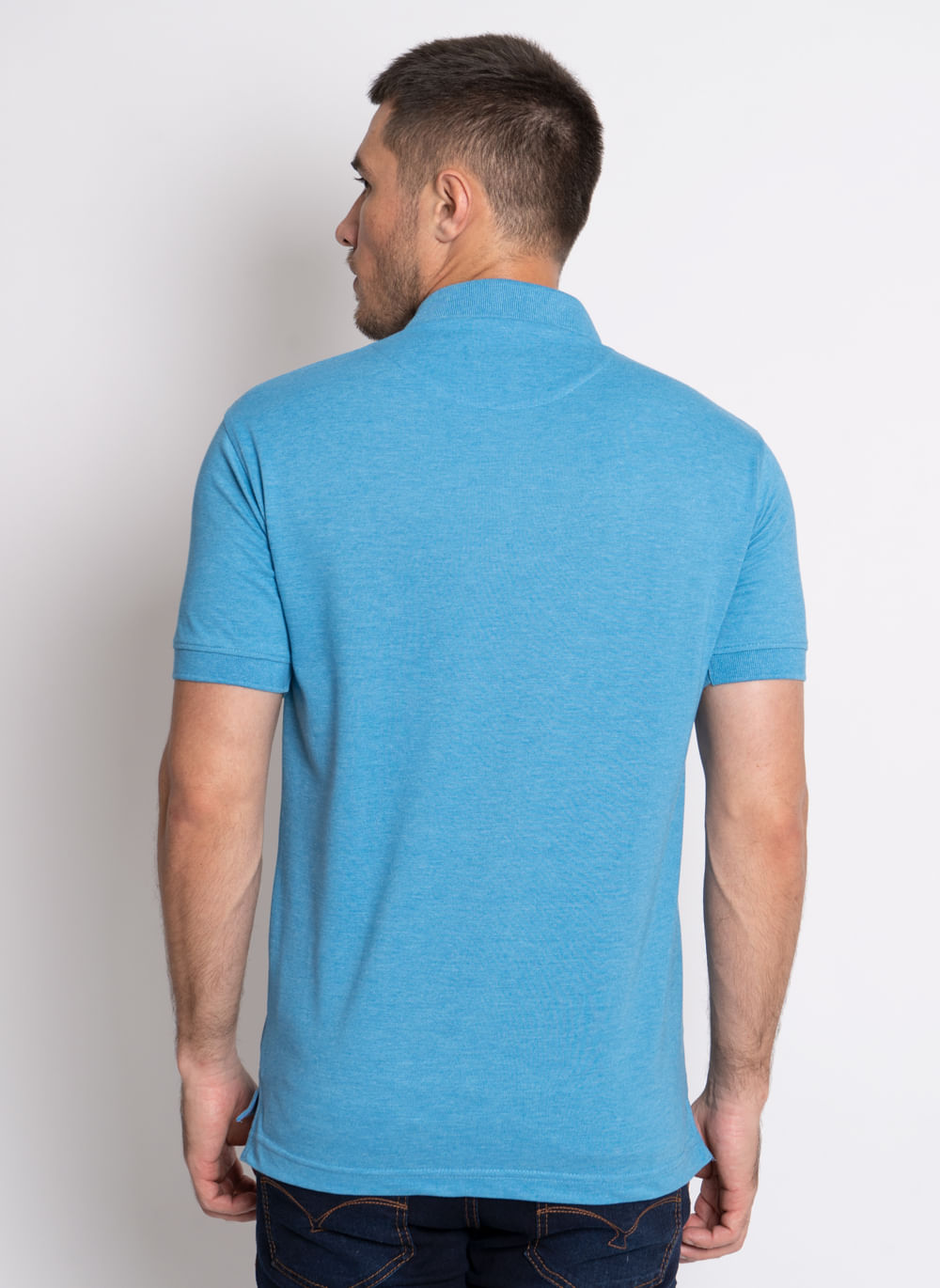 Camisa-Polo-Aleatory-Lisa-Mescla-Azul-Azul-P