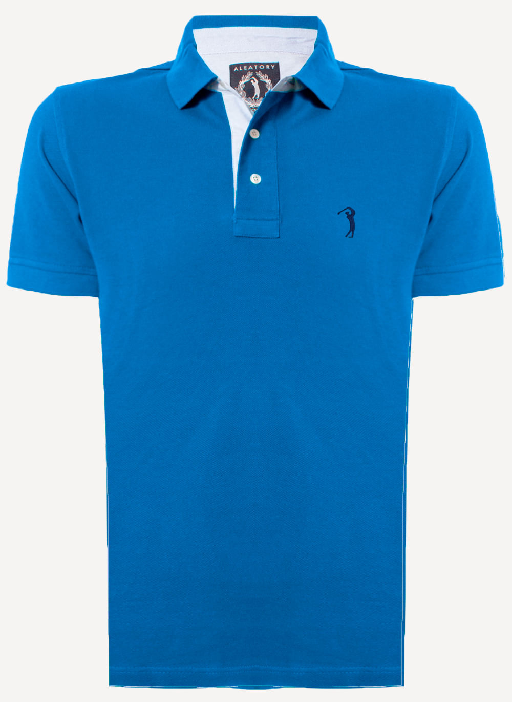 Camisa-Polo-Azul-Escuro-Lisa-Aleatory-Azul-Escuro-M