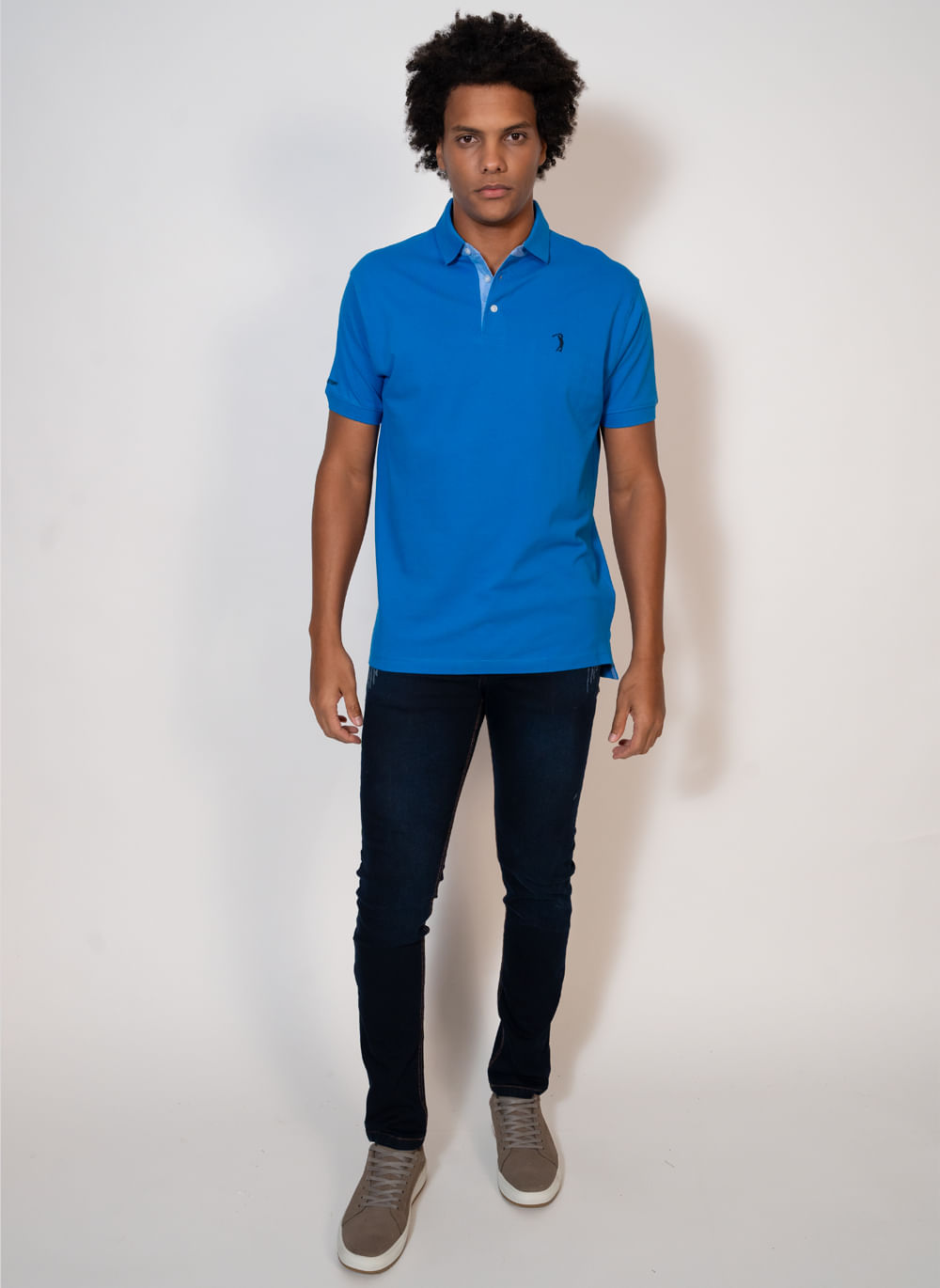 Camisa-Polo-Azul-Escuro-Lisa-Aleatory-Azul-Escuro-M