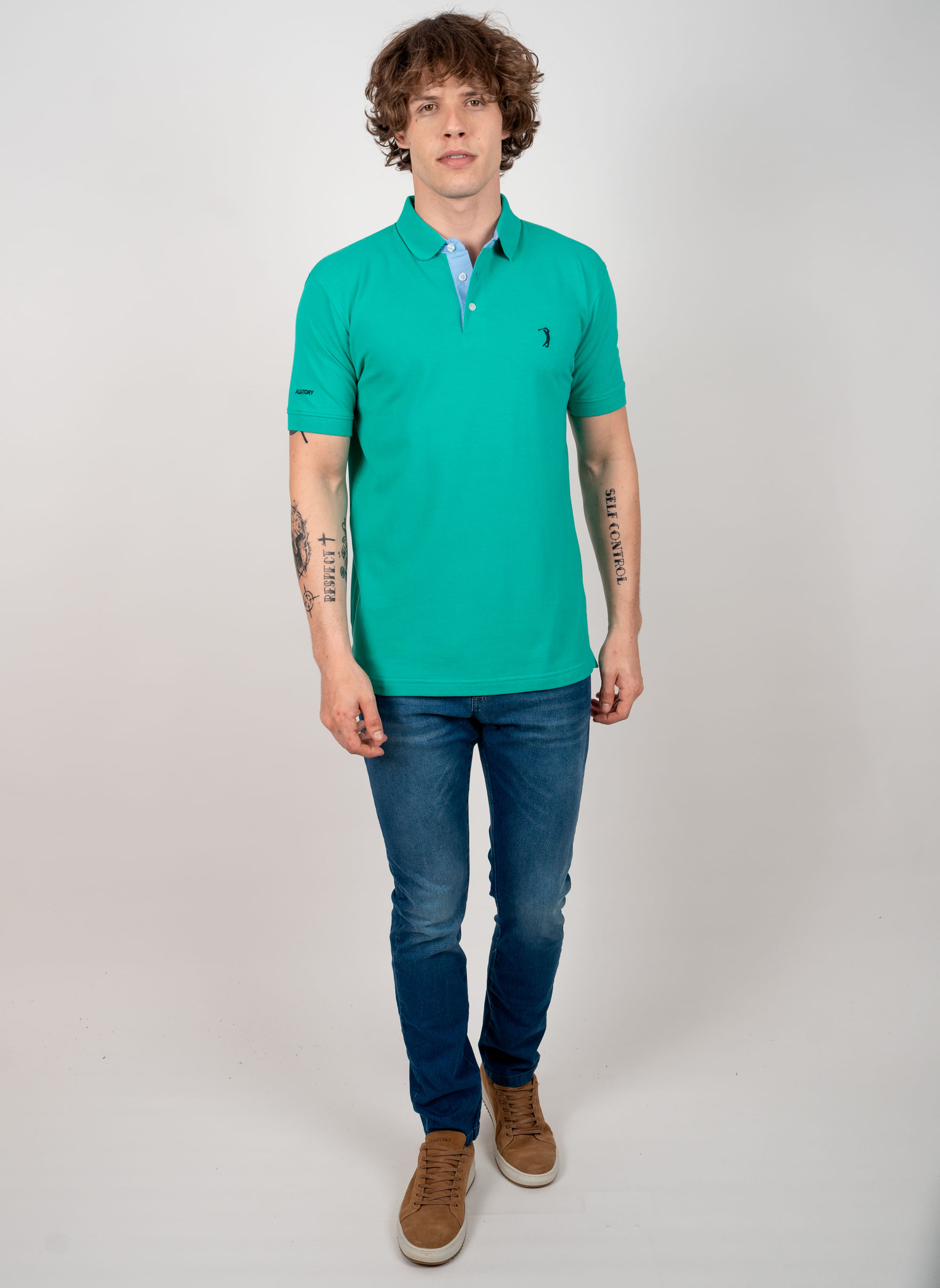 Camisa-Polo-Verde-Lisa-Aleatory-Verde-P