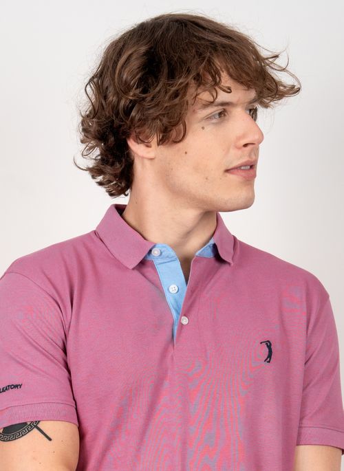 Camisa Polo Roxa Lisa Aleatory
