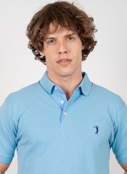 Camisa Polo Azul Sky Lisa Aleatory
