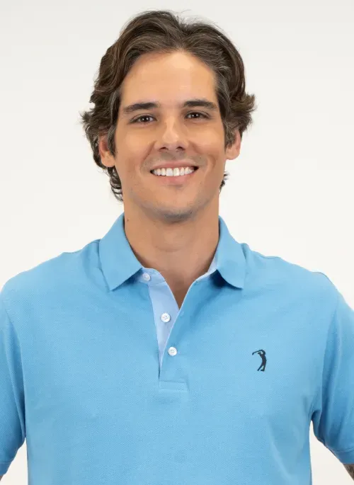 Camisa Polo Azure Blue Lisa Aleatory