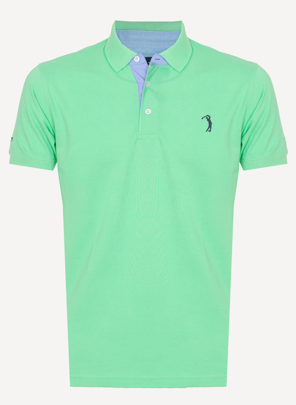Camisa-Polo-Verde-Claro-Lisa-Aleatory-Verde-Claro-M
