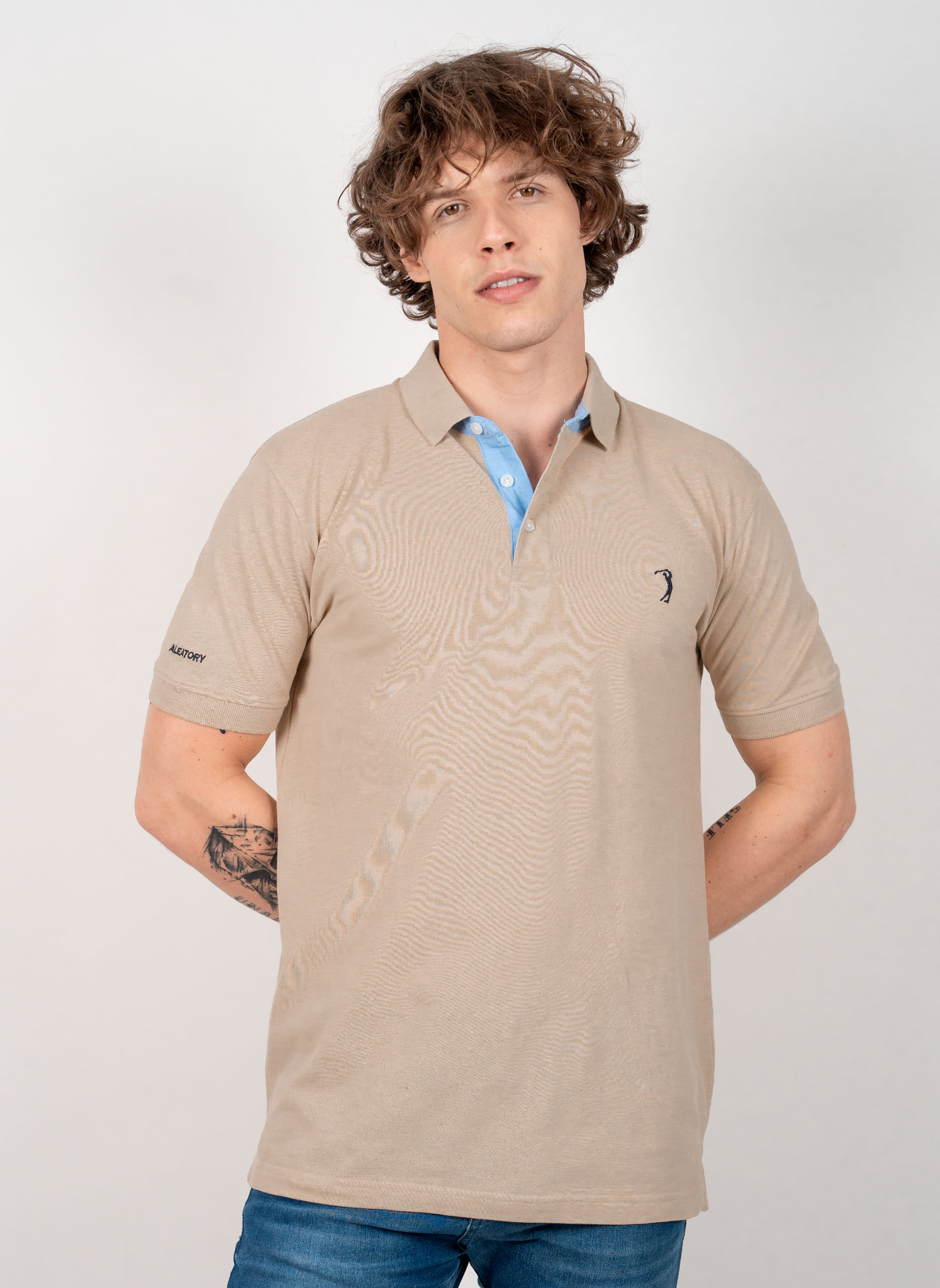 Camisa-Polo-Bege-Lisa-Aleatory-Bege-P