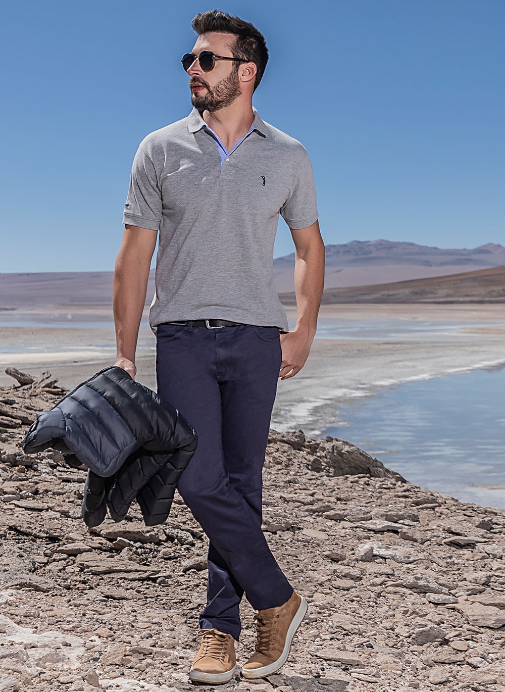 Camisa-Polo-Aleatory-Lisa-Mescla-Cinza-Cinza-P