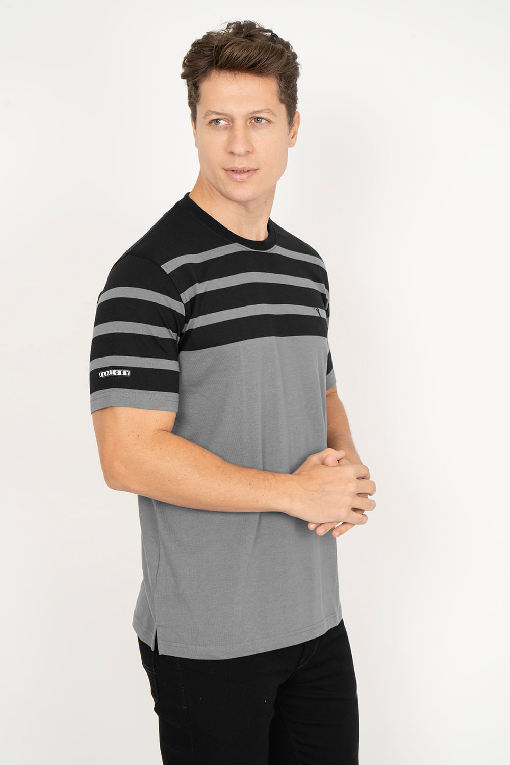Camiseta-Aleatory-Listrada-Chop-Preta-Preto-P